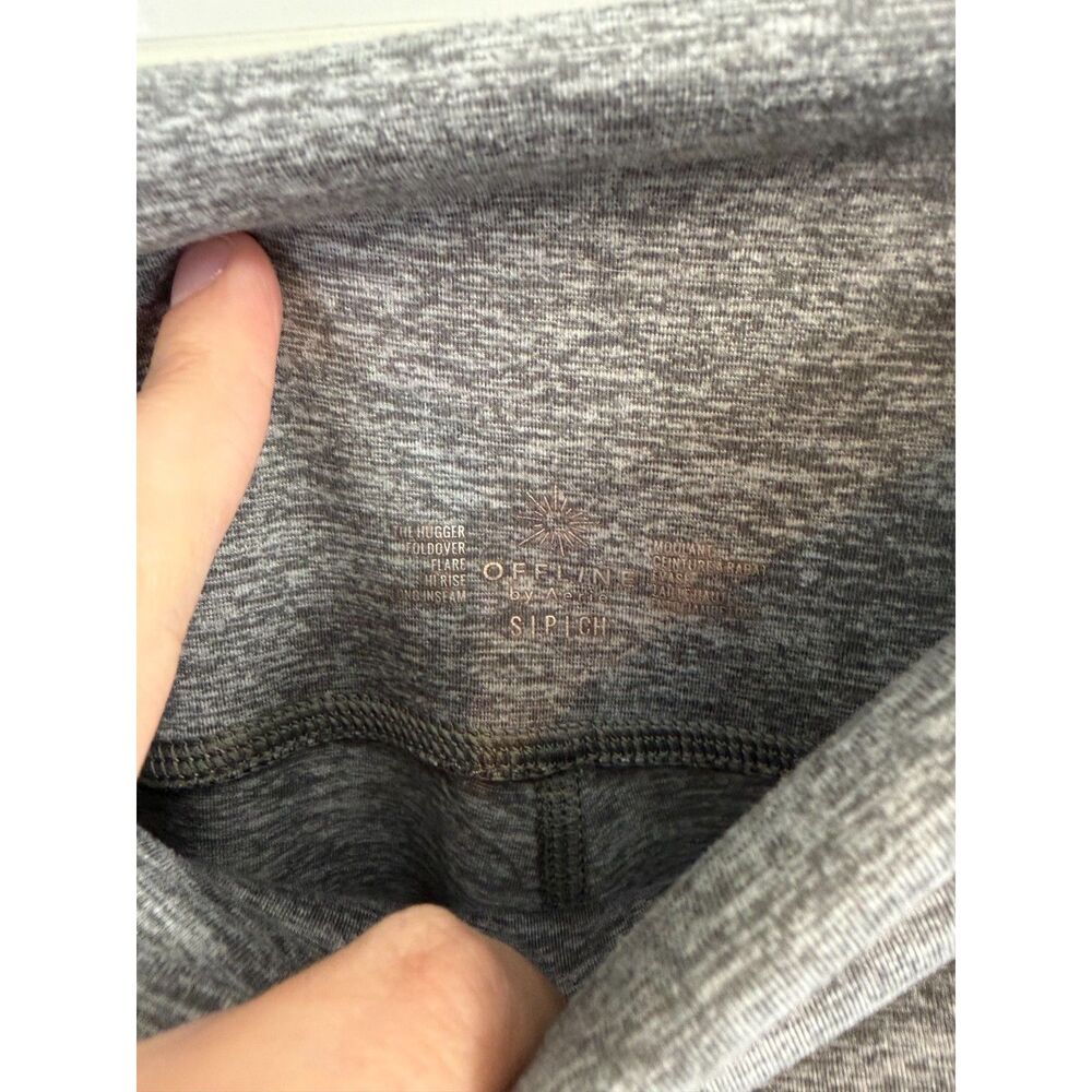 Offline by Aerie The Hugger High Waisted Foldover Flare Leggings Gray Size S - Picture 2 of 3